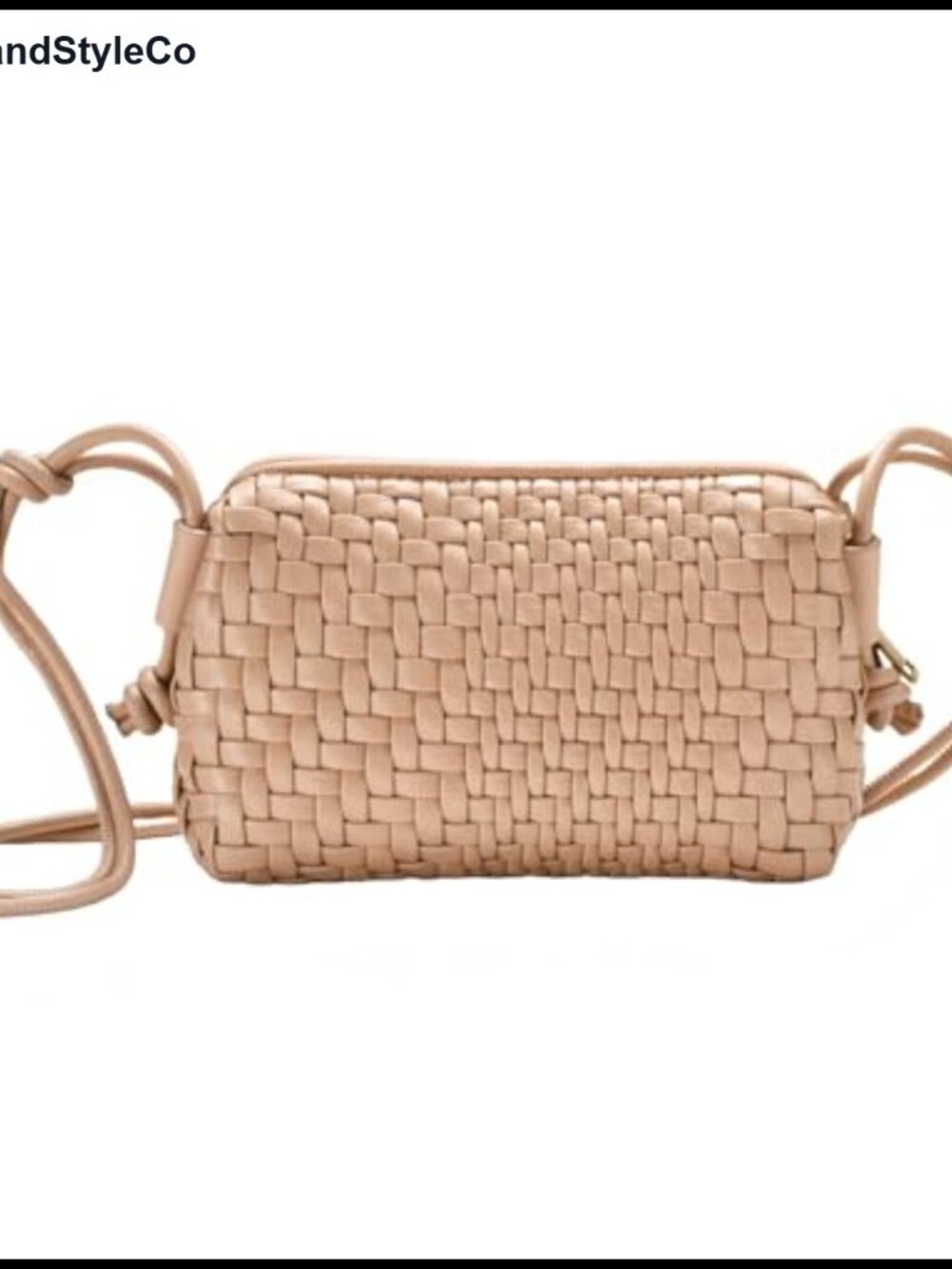 Vegan Leather Woven Crossbody Bag Small Braided Purse Adjustable Strap Handbag